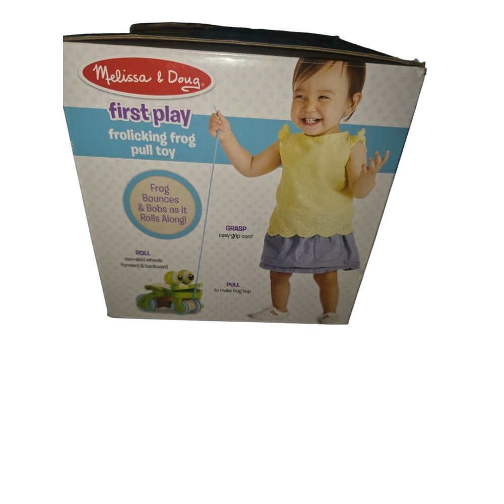 Melissa And Doug First Play Frolicking Frog Pull Toy NEW Traditional Wooden Toys - Picture 2 of 6